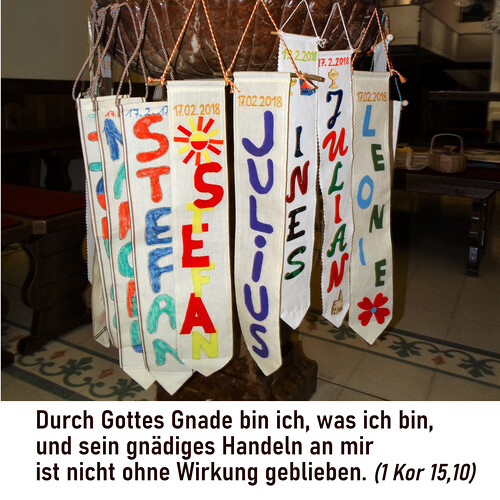 Namensfähnchen der Erstkommunionkinder